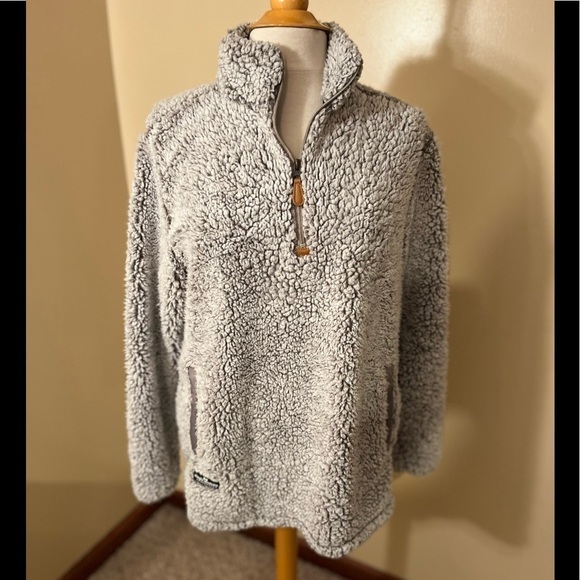 Simply Southern Gray Fuzzy Sherpa 1/4 Zip Sz S EUC - Picture 1 of 5